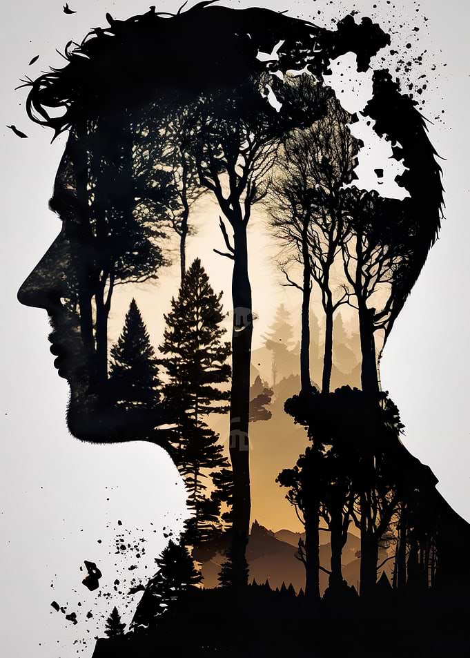 Nature Man Silhouette