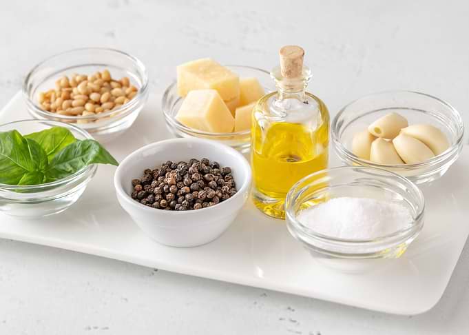 Ingredients for pesto