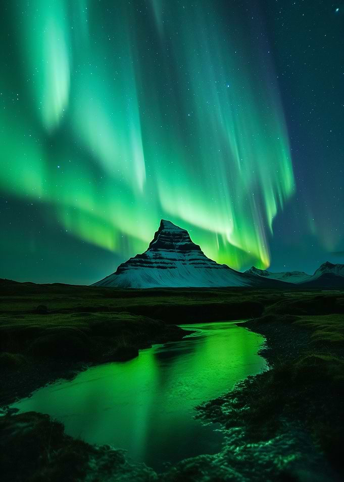 Aurora Borealis Mountains