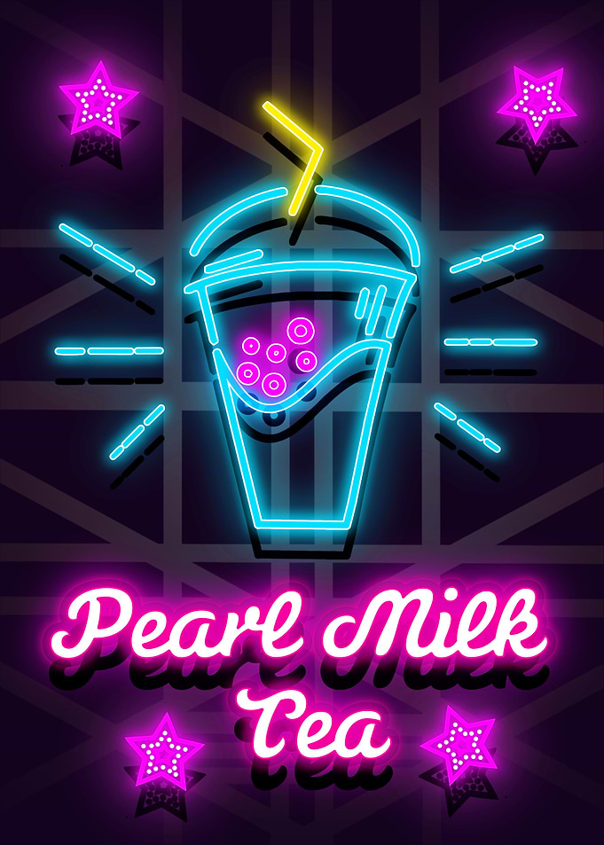 Pearl Milk Tea Neon
