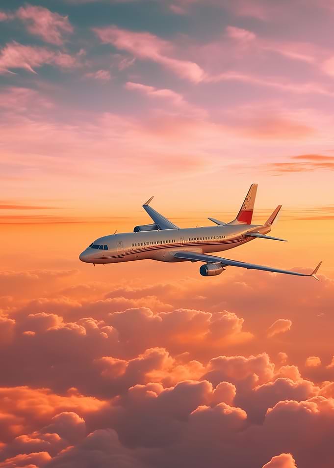 Plane sunset