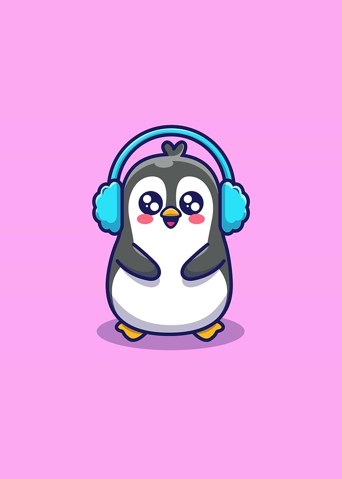 Cute Penguin Wear Earmuff