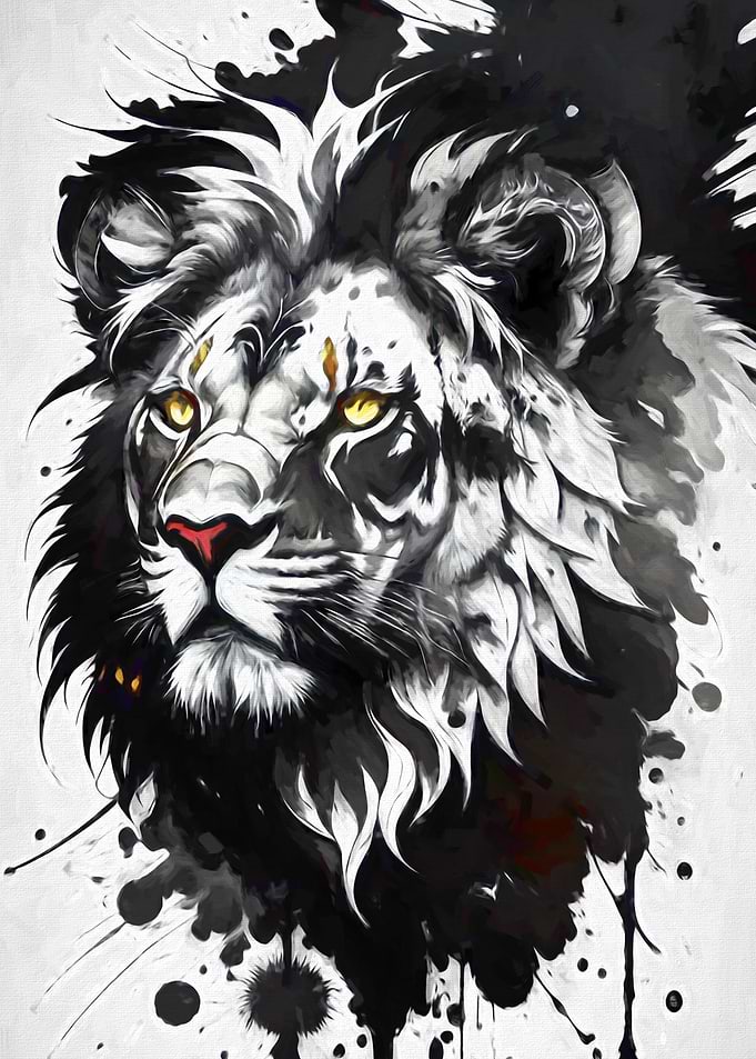 Ink Style Lion