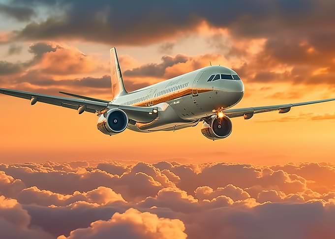 Plane sunset