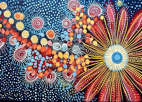 Silent Echoes — dot painting style metal print