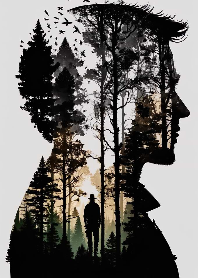 Nature Man Silhouette