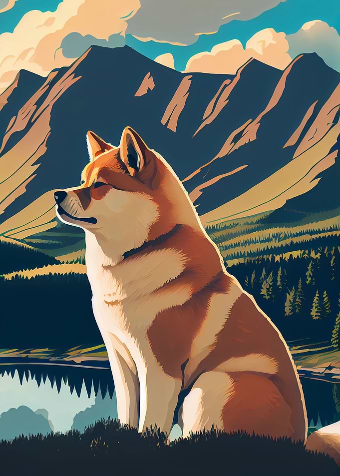 Akita Inu In Nature