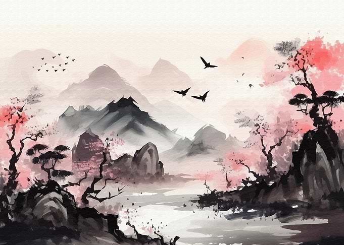 Painting of mountains