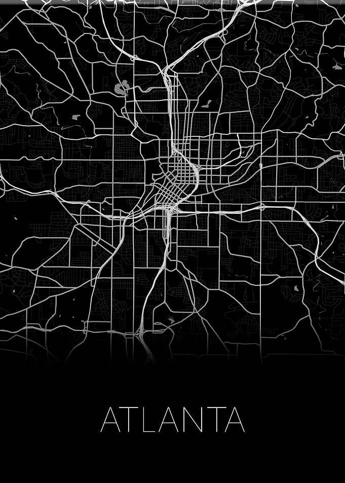 Atlanta US black city map