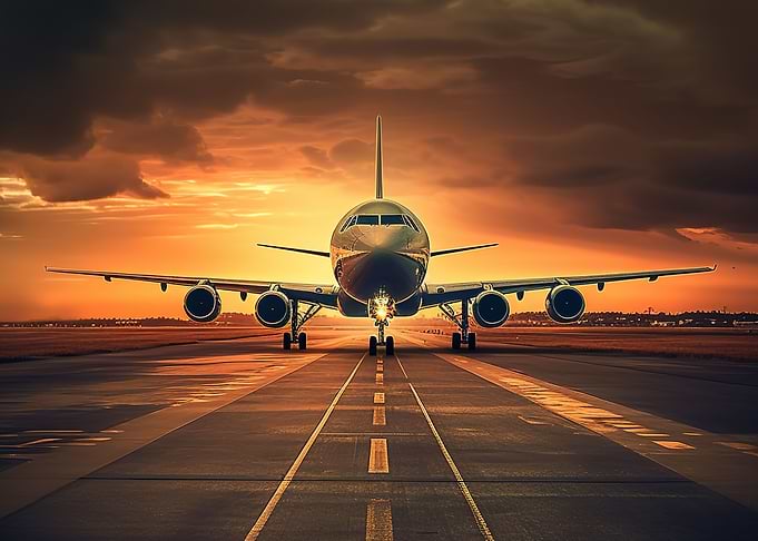 Plane sunset