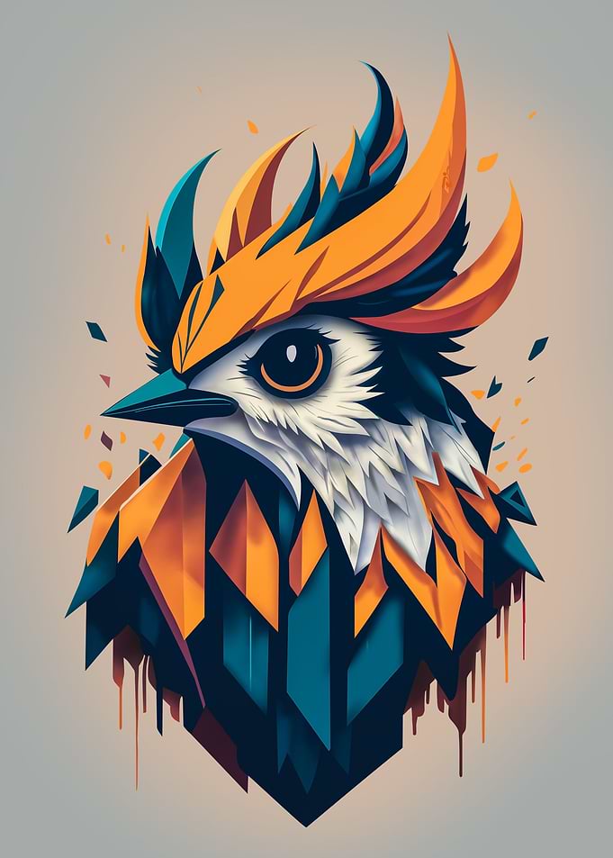 Geometric Blue jay