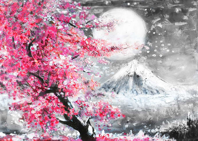 Fuji mount oil Painting