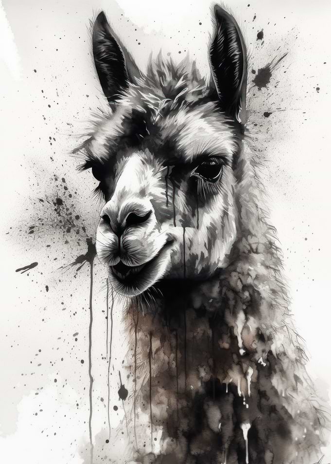 Llama Charm Watercolor