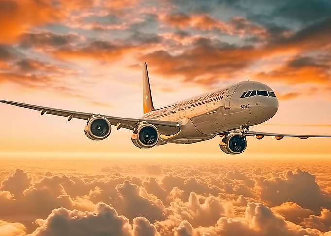 Plane sunset