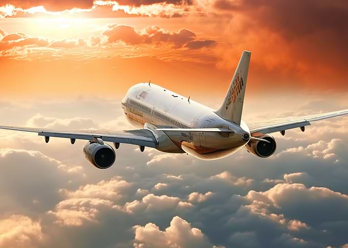 Plane sunset