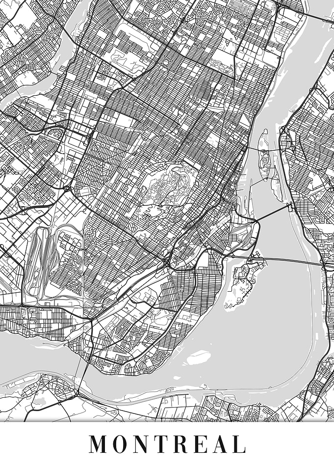 Montreal White Map