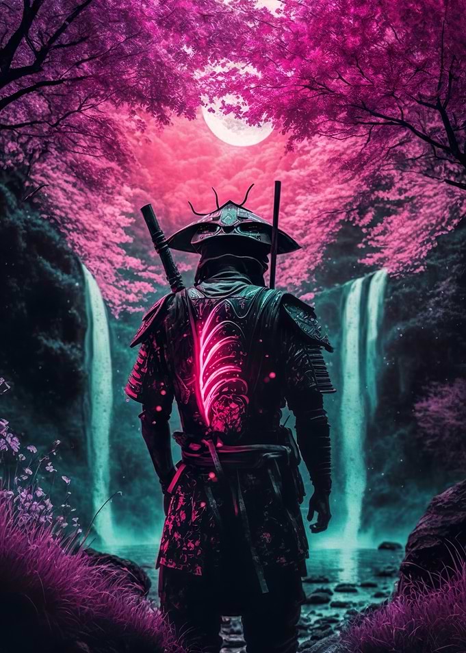 Samurai at Waterfalls