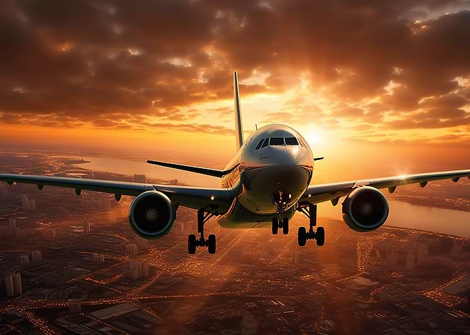 plane sunset