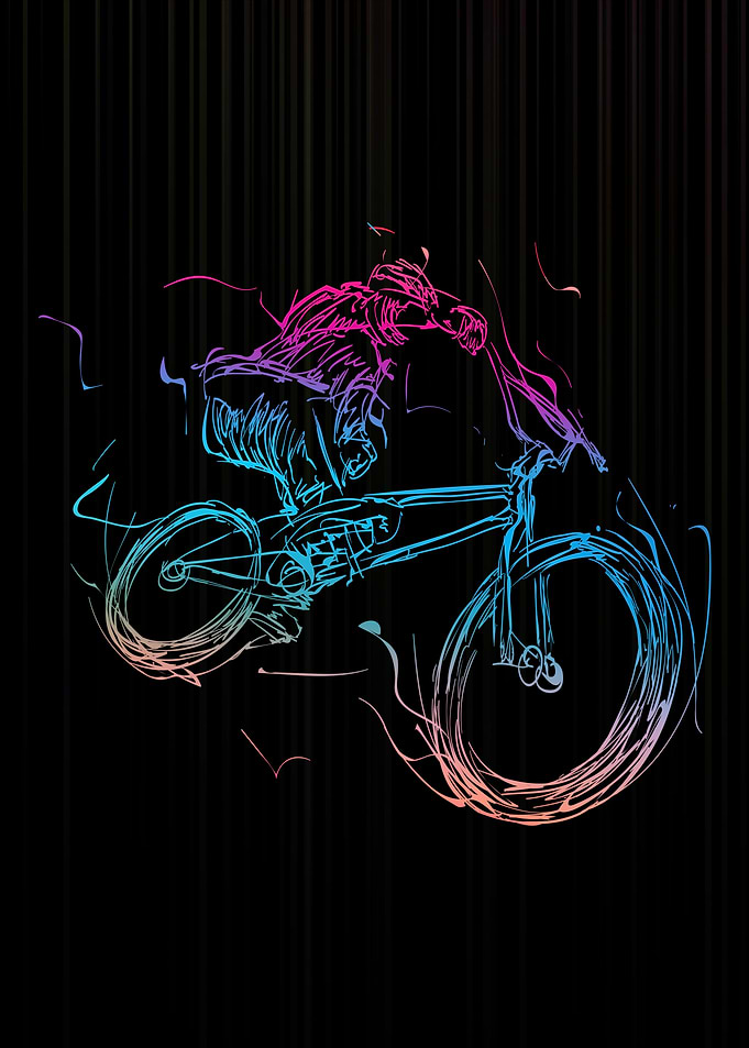 Bmx rider doing tricks in