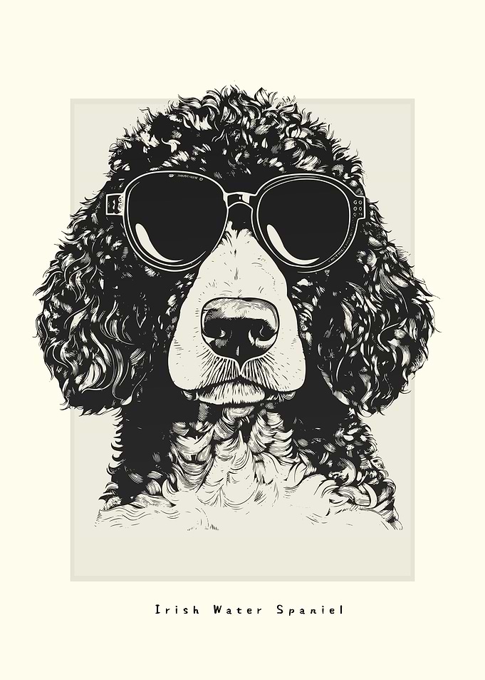 Irish Water Spaniel Sketch
