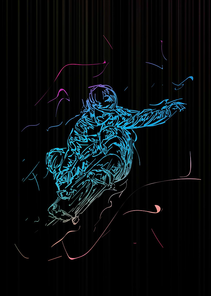 Skateboarder doing a jump