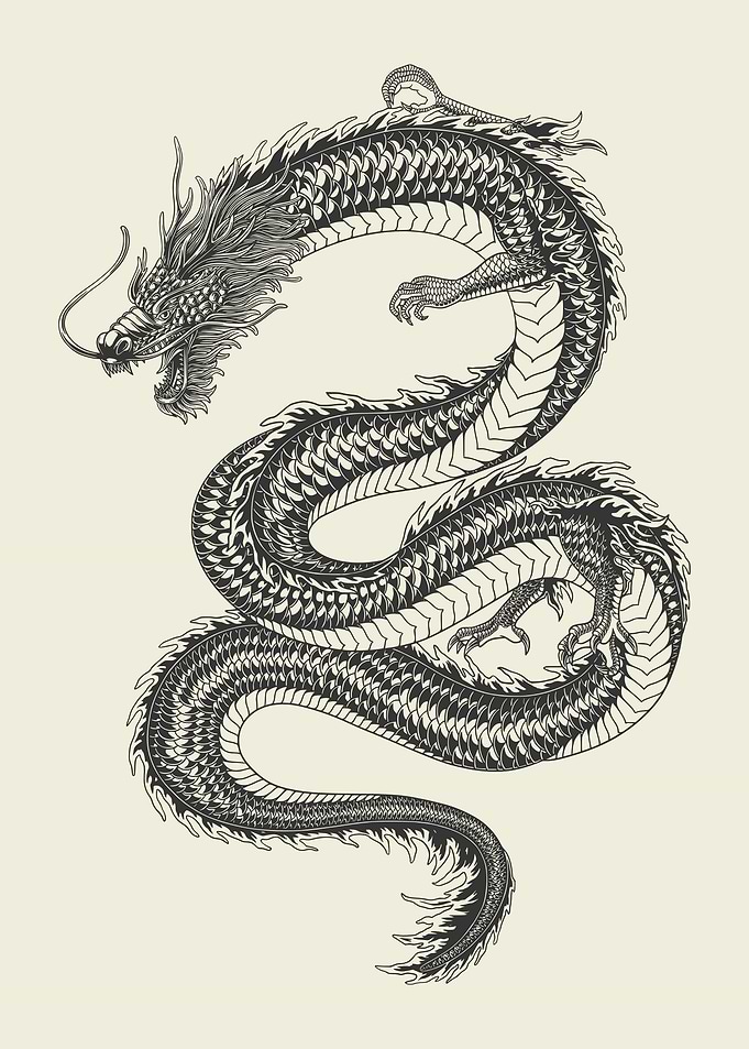 Angry japanese dragon