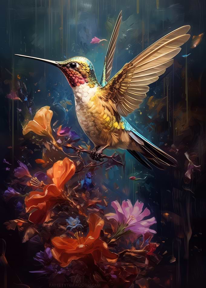 Hummingbird in the Garden