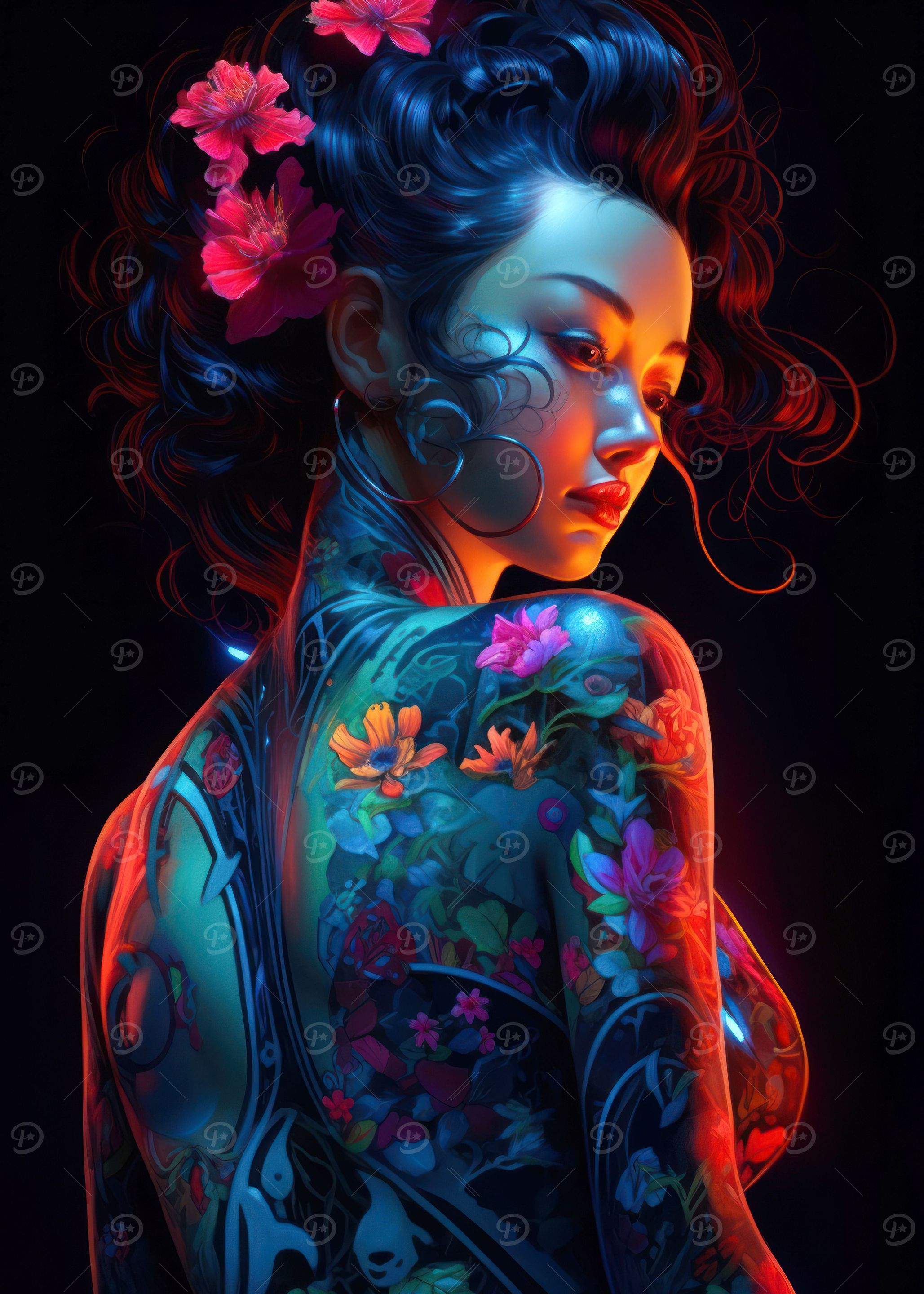 Floral Cyberpunk Girl
