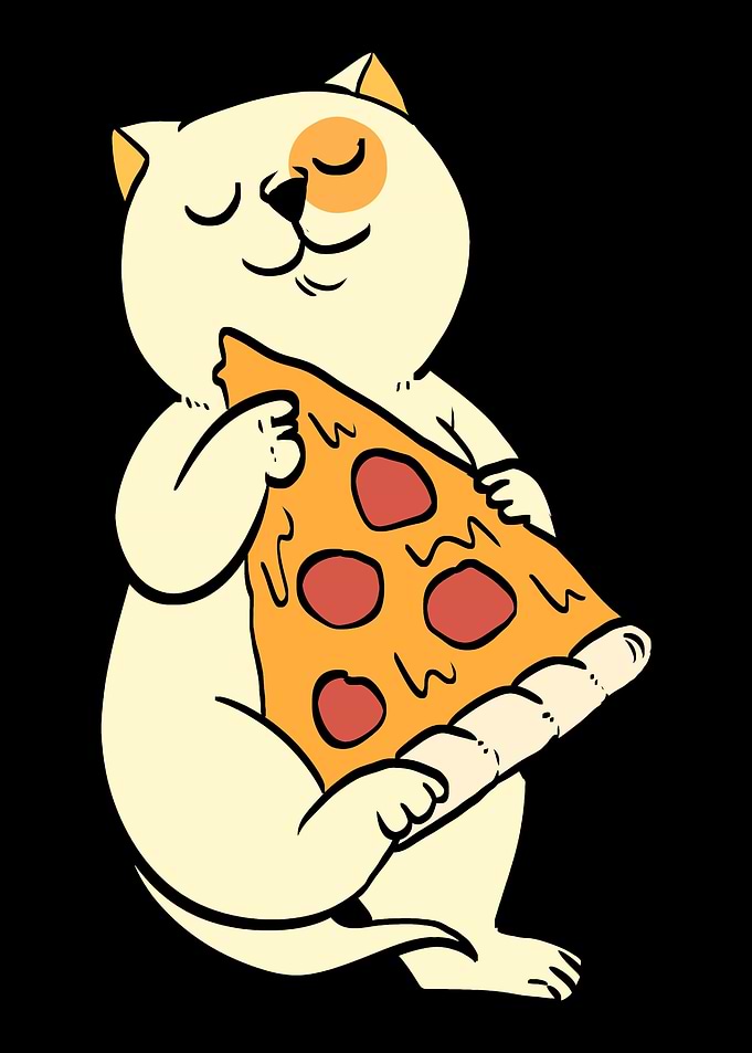 Cat and Pizza Foodie and C