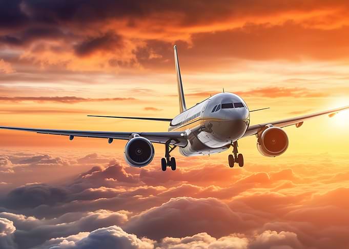 plane sunset