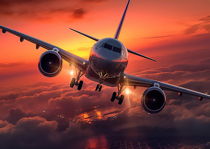 plane sunset