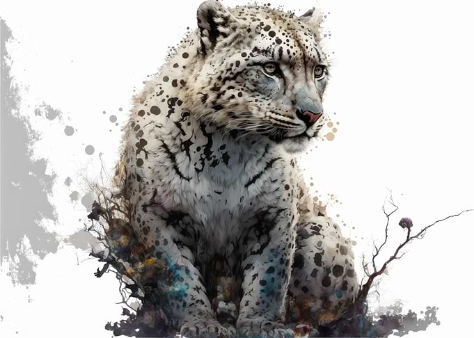 snow leopard paiting