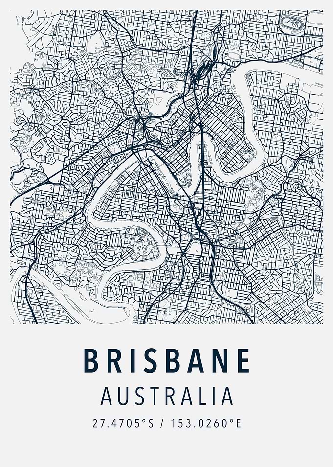 brisbane simple map