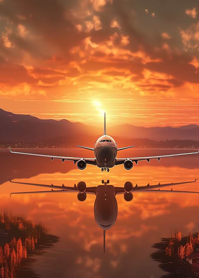 plane sunset