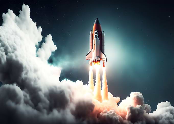 Rocket start to the moon