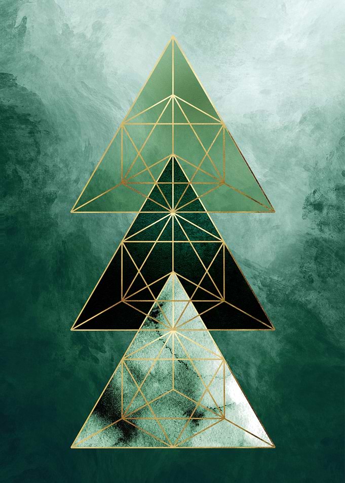 Emerald Green Geometric 1
