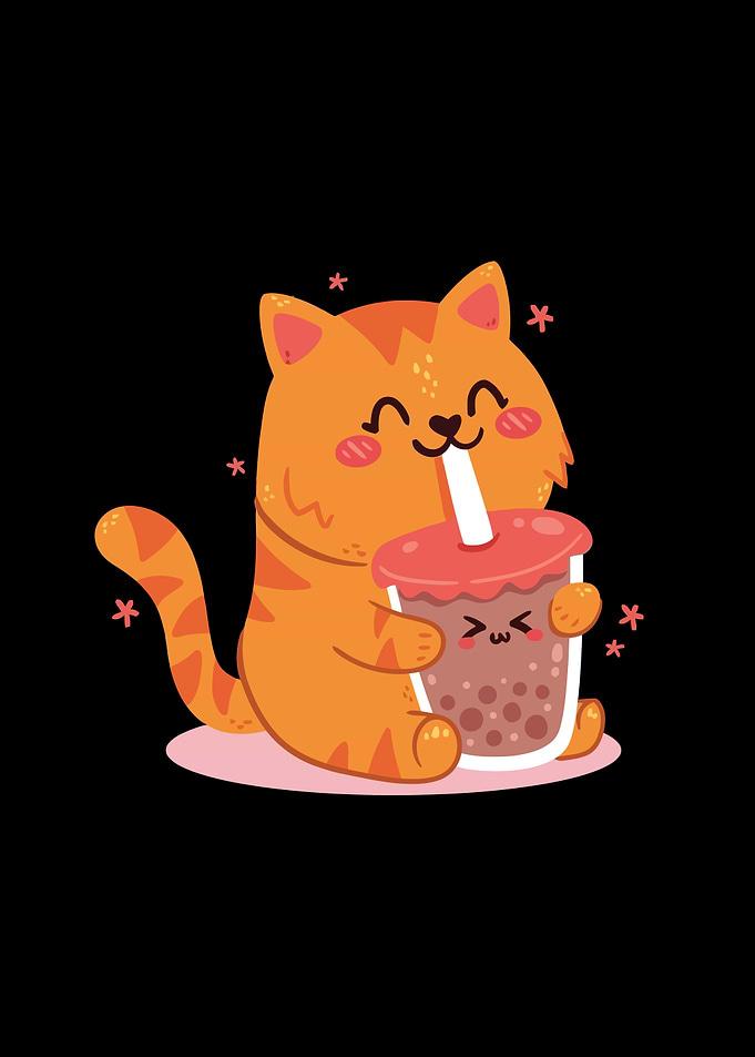 Juice Cat Drinking