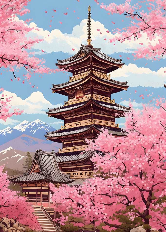 Sakura Retro Art