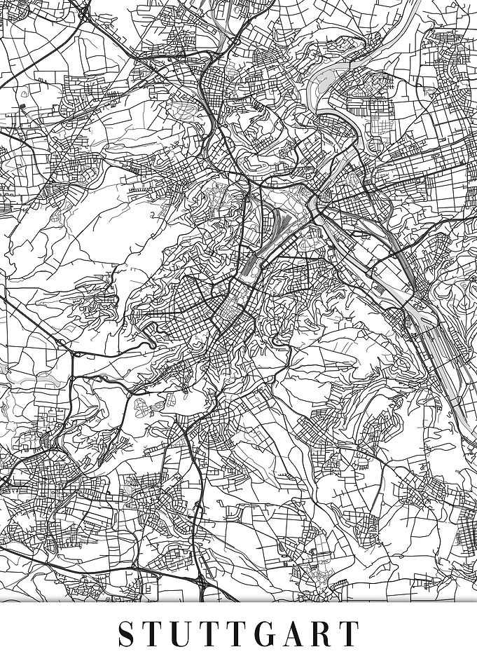 Stuttgart White Map