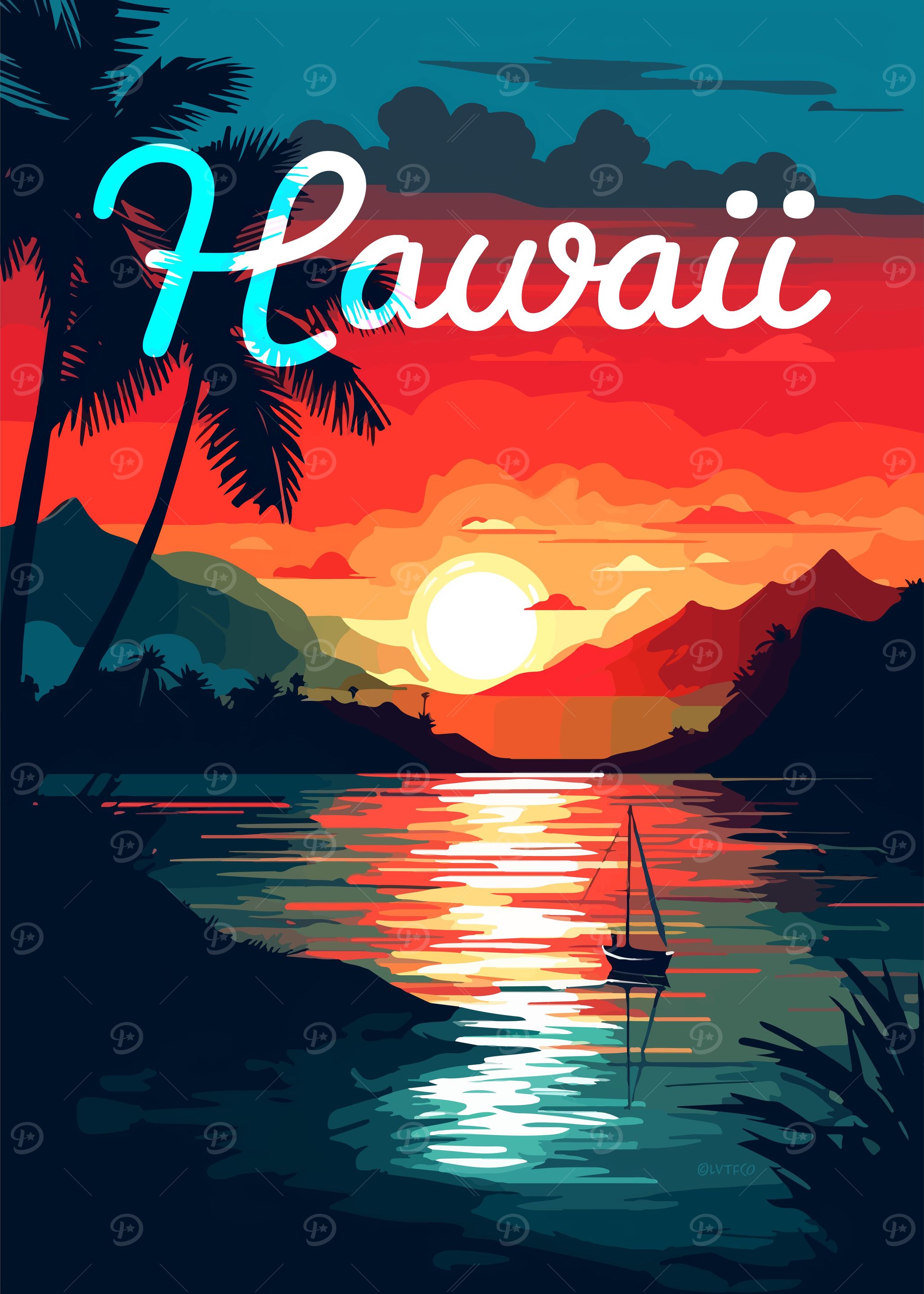 Hawaii Sunset Scene