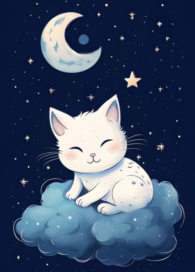 White Kitten Sleeping Away