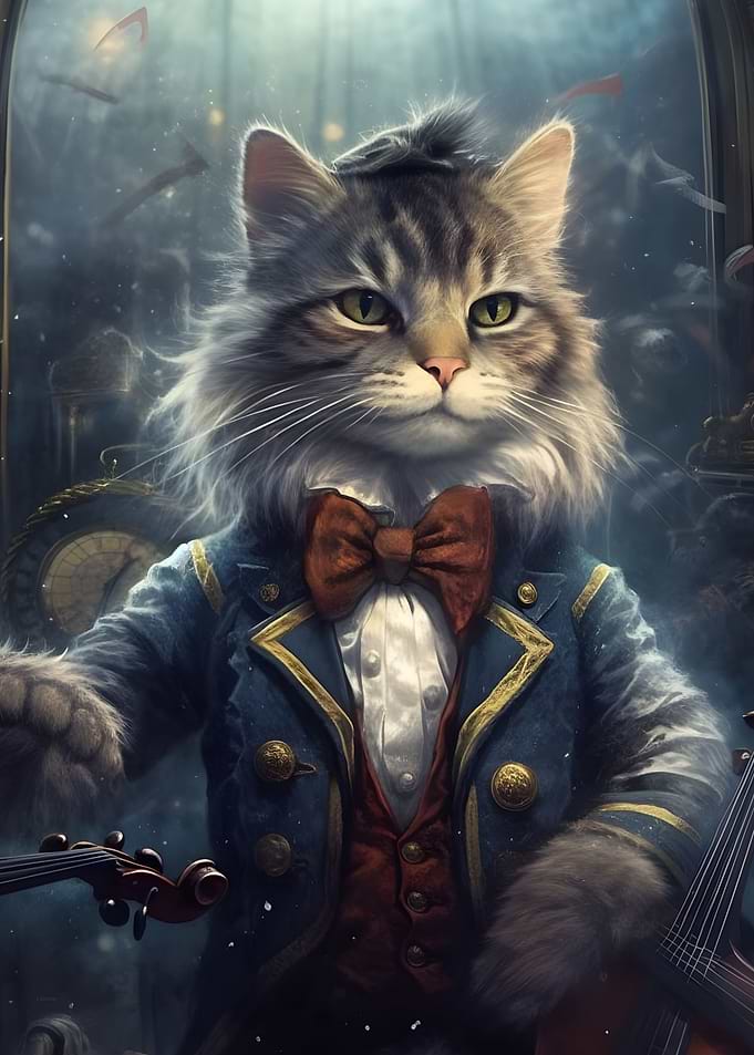 Violinist cat