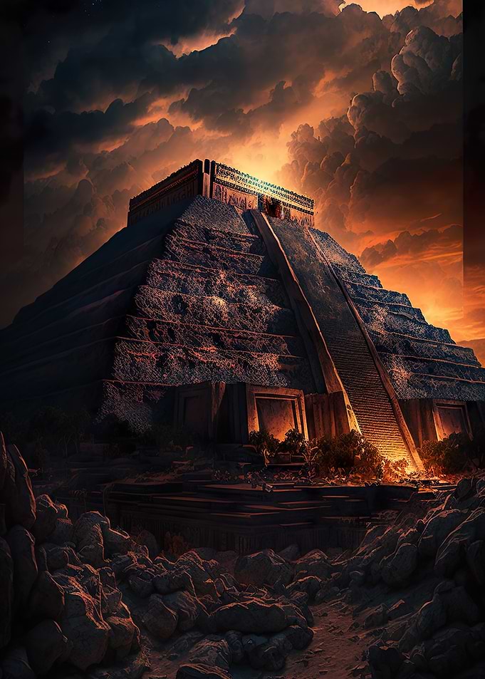 Mystical Maya pyramid