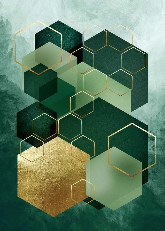 Emerald Green Geometric 2