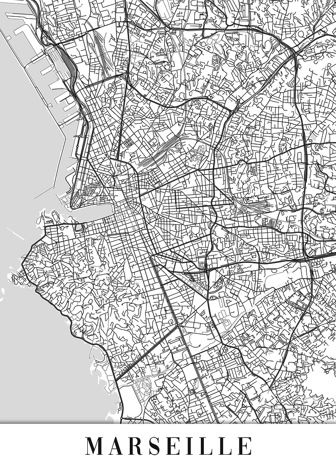 Marseille White Map