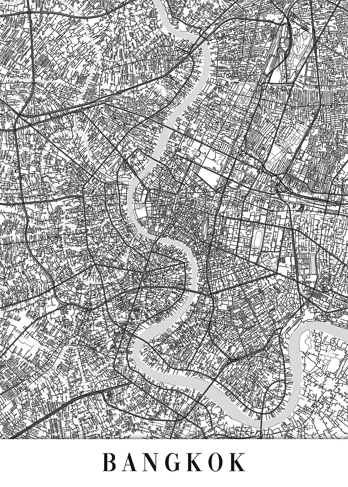 Bangkok White Map