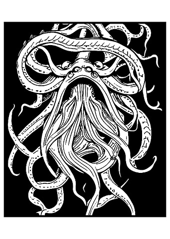 Kraken Monster Line Art