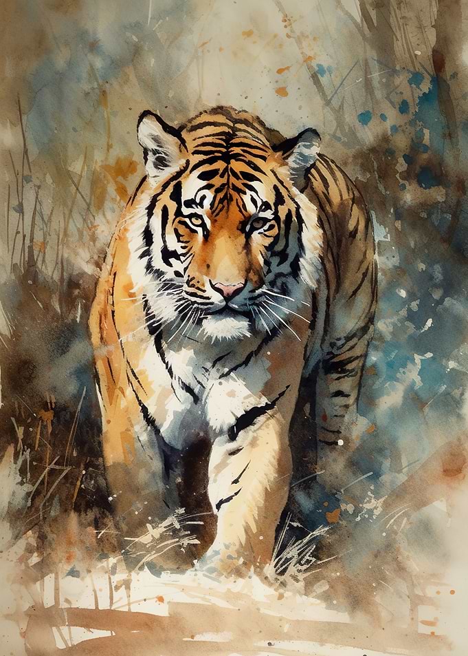 Tiger Gouache Painting