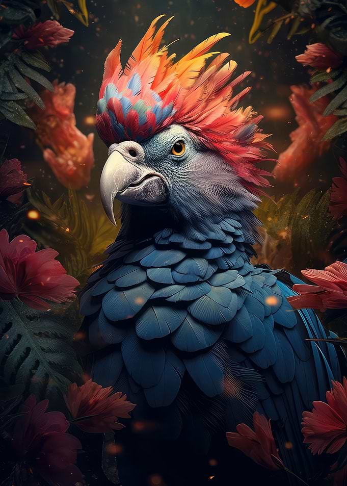 Bird mohawk in the jungle