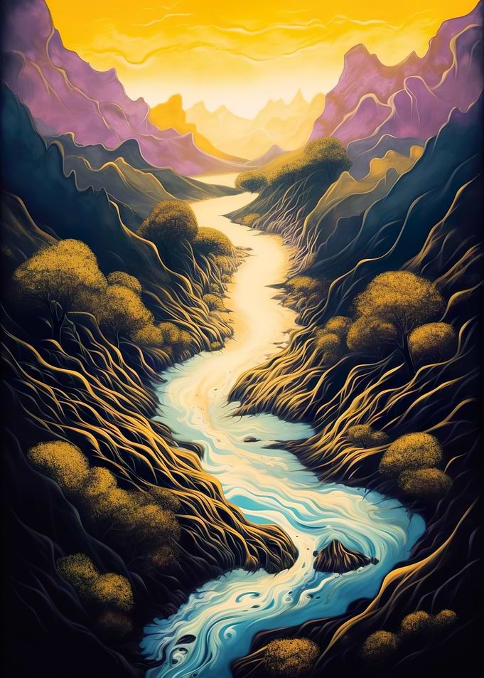 Abstract Mountain River